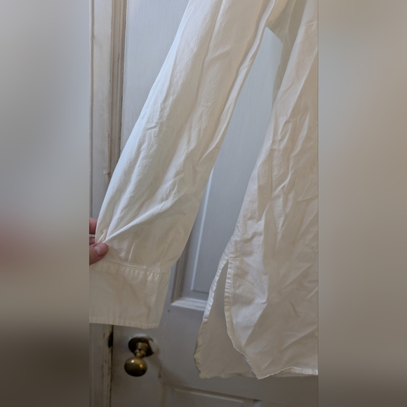 Tribal Women's Classic White Button Up Shirt with Roll-Up Sleeves L - Picture 4 of 10